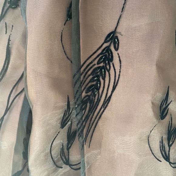 Ladies Designer Cocktail Skirt Black Embroidery David Meister - Picture 5 of 11